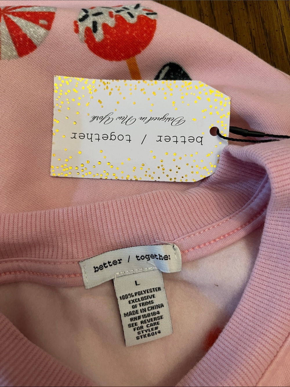 Pink Better Together Candy Print Lounge Set, size large, new with tags - Picture 7 of 14